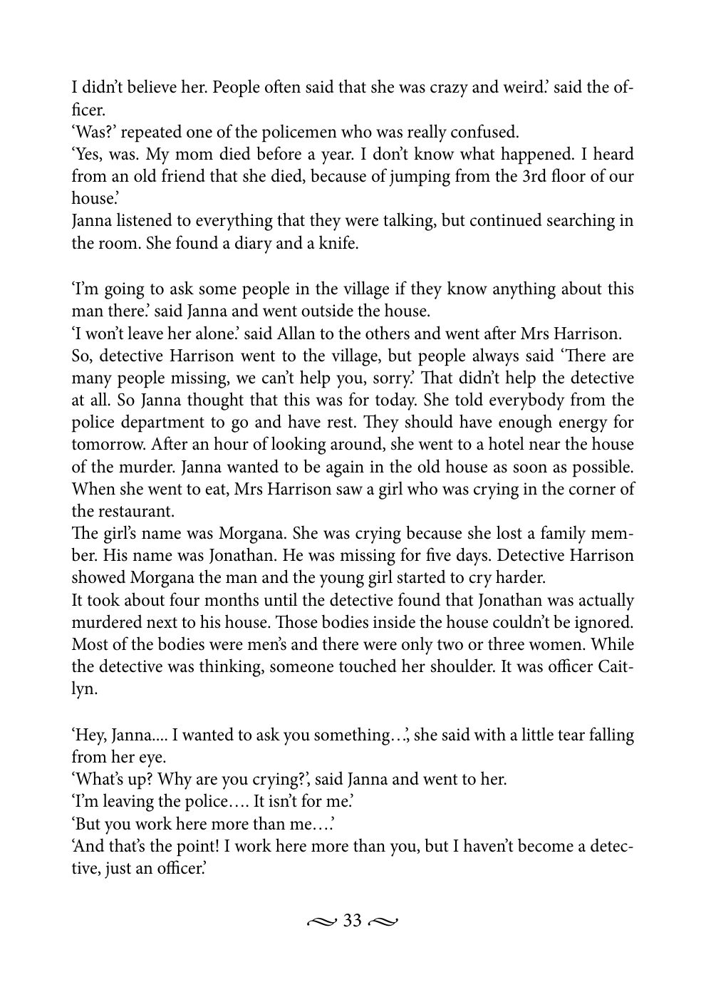 Original book page 33 of Detective Harrison