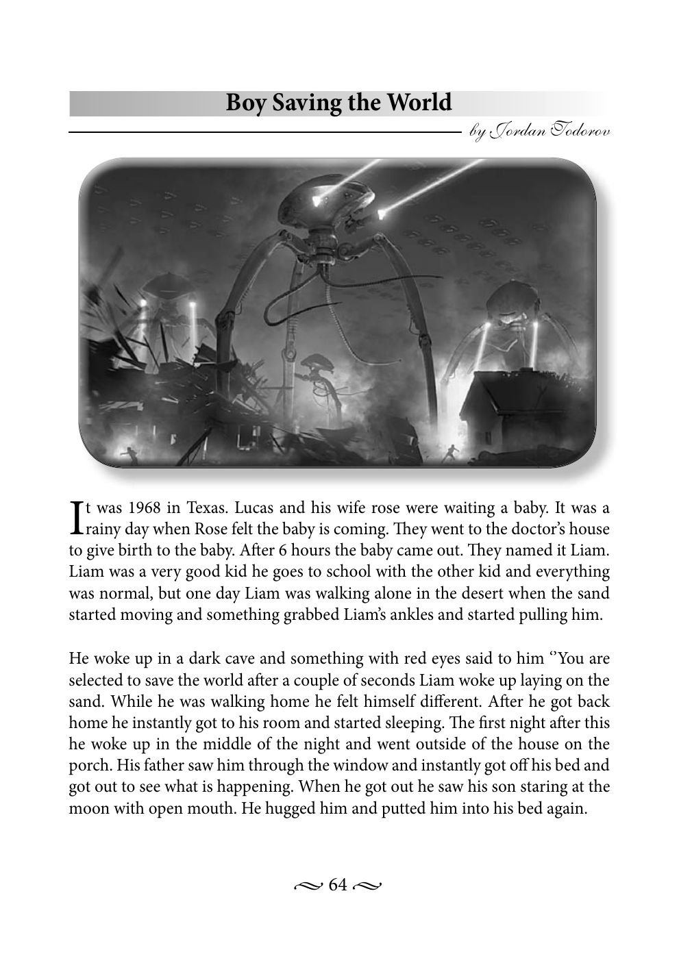 Original book page 64 of Boy Saving the World