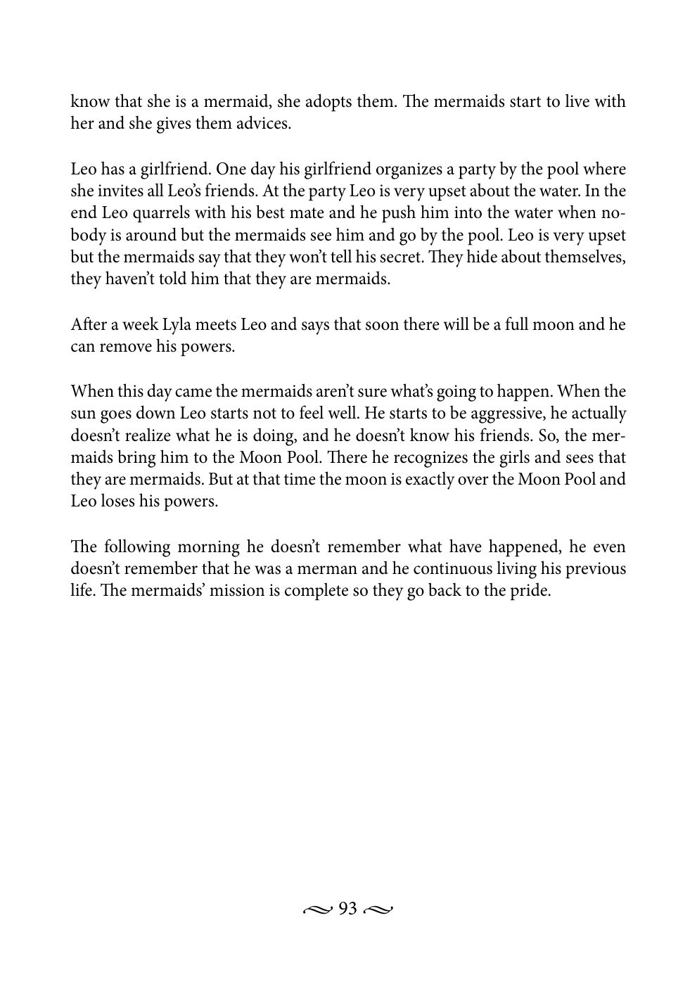 Original book page 93 of To Become a Merman