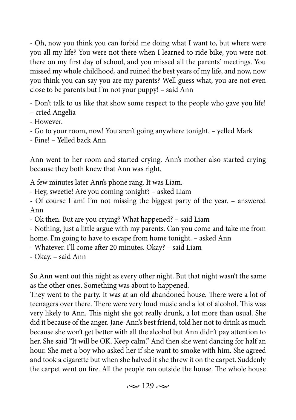 Original book page 129 of Teenage Years
